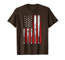 Load image into Gallery viewer, Vintage Baseball Bat American Usa Flag Gift T-Shirt