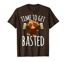 Load image into Gallery viewer, Time To Get Basted Funny Beer Thanksgiving Turkey T Shirt 189146