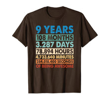 Load image into Gallery viewer, 9 Years Old 9th Birthday Vintage Retro T Shirt 108 Months-118127