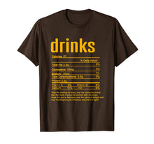 Load image into Gallery viewer, Thanksgiving Drinks Nutritional Facts T-Shirt