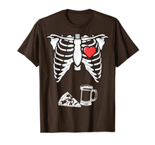 Load image into Gallery viewer, Skeleton Pregnancy Pizza Beer Shirt Xray Halloween Soon Dad 162567