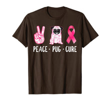 Load image into Gallery viewer, Peace Cure Pug Breast Cancer Awareness Gifts T-Shirt