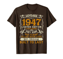 Load image into Gallery viewer, November 1947 Shirt 72 Years Old 72nd Birthday Gifts T-Shirt