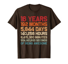 Load image into Gallery viewer, Vintage 16 Years of Being Awesome Unique 16th Birthday Gifts T-Shirt-1692777