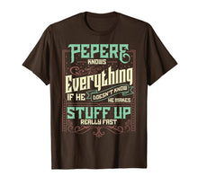 Load image into Gallery viewer, Mens Pepere Knows Everything Funny Pepere Christmas Gifts T-Shirt-1701851