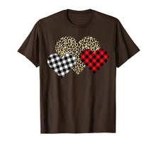 Load image into Gallery viewer, Funny Leopard And Buffalo Plaid Printed Love Heart Gifts T-Shirt--