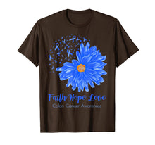 Load image into Gallery viewer, Faith Hope Love Colon Cancer Awareness Flower Blue Gifts T-Shirt-472196