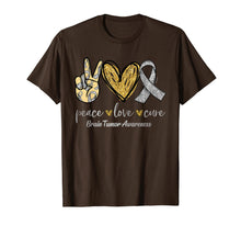 Load image into Gallery viewer, Peace Love Cure Ribbon Brain Tumor Awareness Gifts TShirt1007238