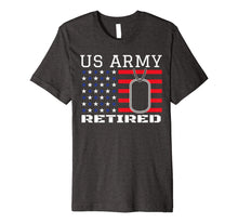 Load image into Gallery viewer, US American Flag Patriotism Dog Tag Veteran Army Retirement Premium T-Shirt 1036032