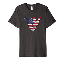 Load image into Gallery viewer, Shaka Hang Loose American Flag Premium T-Shirt 788613