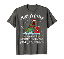 Load image into Gallery viewer, Funny shirts V-neck Tank top Hoodie sweatshirt usa uk au ca gifts for Just A Girl Who Loves German Shepherds And Christmas T-Shirt 1068368