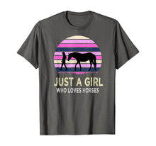 Load image into Gallery viewer, Funny shirts V-neck Tank top Hoodie sweatshirt usa uk au ca gifts for Just a Girl Who Loves Horses - Riding Retro sunset Gifts T-Shirt 669955