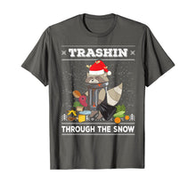 Load image into Gallery viewer, Trashin Through The Snow Raccoon Santa Claus Trash Panda T-Shirt