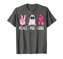 Load image into Gallery viewer, Peace Cure Pug Breast Cancer Awareness Gifts T-Shirt