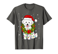 Load image into Gallery viewer, Funny shirts V-neck Tank top Hoodie sweatshirt usa uk au ca gifts for Santa Bichon Frise Dog with Christmas lights Gifts Xmas T-Shirt 1050528