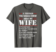 Load image into Gallery viewer, Mens 5 Things You Should Know About My Wife Tshirt Husband Gifts