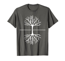 Load image into Gallery viewer, Tree and Roots T Shirt - Camping Outdoors Nature Reflection