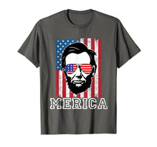 Load image into Gallery viewer, 4th of July Shirt Merica Abe Abraham Lincoln USA Flag Tshirt 250154