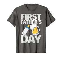 Load image into Gallery viewer, Mens First Father's Day Gifts T-Shirt Beer Baby Bottle Dad Daddy