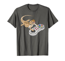 Load image into Gallery viewer, Bearded Dragon Playing Video Game Reptiles Pagona Gamers T-Shirt-81726