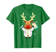 Load image into Gallery viewer, Medical Scrub Top Reindeer Nurse With Stethoscope Christmas T-Shirt