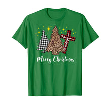 Load image into Gallery viewer, Funny shirts V-neck Tank top Hoodie sweatshirt usa uk au ca gifts for Plaid Xmas Tree Christian Cross Jesus Merry Christmas T-Shirt 794336