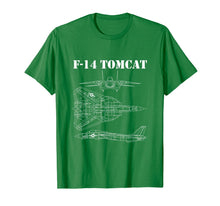 Load image into Gallery viewer, Vintage White F14 Tomcat Airplane Schematic F-14 Jet T-Shirt-1167957