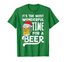 Load image into Gallery viewer, Funny shirts V-neck Tank top Hoodie sweatshirt usa uk au ca gifts for It's The Most Wonderful Time For A Beer Christmas Santa Hat T-Shirt 212012