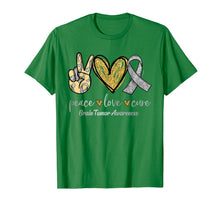 Load image into Gallery viewer, Peace Love Cure Ribbon Brain Tumor Awareness Gifts TShirt1007238