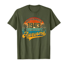 Load image into Gallery viewer, Vintage Retro November 1943 76th Birthday Gifts 76 Years Old T-Shirt