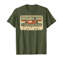Load image into Gallery viewer, Vintage November 1989 30th birthday Gift Retro Cassette Tape T-Shirt