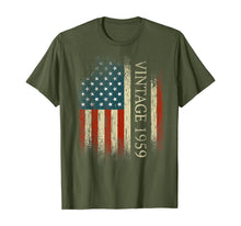 Load image into Gallery viewer, Funny shirts V-neck Tank top Hoodie sweatshirt usa uk au ca gifts for 60th Birthday Gifts Vintage 1959 Usa Flag 60 Year Old Bday T-Shirt 275764