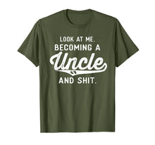 Load image into Gallery viewer, Mens Look At Me Becoming A Uncle Funny New Uncle Announcement T-Shirt-2119171
