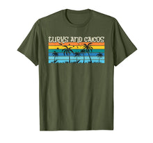 Load image into Gallery viewer, Turks and Caicos 80's Retro Palm Trees Stripes T-Shirt