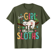 Load image into Gallery viewer, Funny shirts V-neck Tank top Hoodie sweatshirt usa uk au ca gifts for Just a Girl Who Loves Sloths Funny Sloths Lover Gifts T-Shirt 44941
