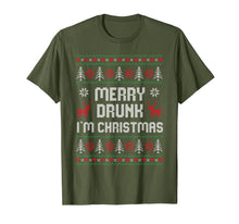 Load image into Gallery viewer, Funny Xmas Drinking Ugly Sweater - Merry Drunk I'm Christmas T-Shirt-3207991