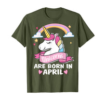 Load image into Gallery viewer, Unicorns are born in April Birthday Party Gifts TShirt291017