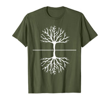 Load image into Gallery viewer, Tree and Roots T Shirt - Camping Outdoors Nature Reflection