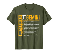 Load image into Gallery viewer, Top 10 Rules Of Gemini Birthday Gifts T-Shirt