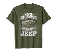 Load image into Gallery viewer, Funny shirts V-neck Tank top Hoodie sweatshirt usa uk au ca gifts for Mens Never Underestimate An Old Man With A Jeep T Shirt 1269794