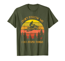 Load image into Gallery viewer, Mens Don't Follow Me I Do Stupid Things Vintage Snowmobile T-Shirt-2375763