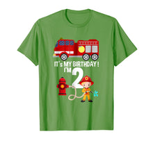 Load image into Gallery viewer, Funny shirts V-neck Tank top Hoodie sweatshirt usa uk au ca gifts for It's my birthday Fire Truck Fireman 2 Birthday Boy T-Shirt 2396378