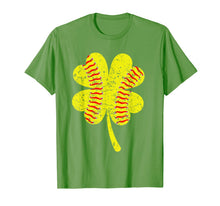 Load image into Gallery viewer, Distressed Shamrock Softball St Patrick's Day Girls Women TShirt517306