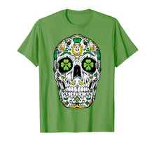 Load image into Gallery viewer, Sugar Skull St Patricks Day Of The Dead Women Shamrock Gifts TShirt96547