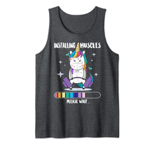 Load image into Gallery viewer, Installing Muscles Please Wait Shirt - Funny Unicorn Fitness Tank Top 324524