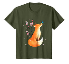 Load image into Gallery viewer, Fox Japanese Cherry Blossom Flower Vintage Gift T Shirt