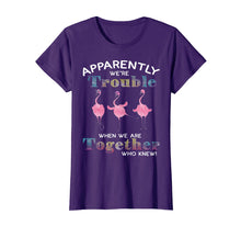 Load image into Gallery viewer, Funny shirts V-neck Tank top Hoodie sweatshirt usa uk au ca gifts for Apparently We're Trouble When We Are Together Flamingo Shirt 78557