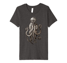 Load image into Gallery viewer, Funny shirts V-neck Tank top Hoodie sweatshirt usa uk au ca gifts for Vintage SCUBA Diver Octopus T-shirt, Kraken Helmet t-shirt 1557839