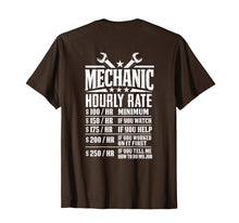 Load image into Gallery viewer, Funny shirts V-neck Tank top Hoodie sweatshirt usa uk au ca gifts for Funny Mechanic Hourly Rate - Graphic Design T-Shirt - Back 1682815