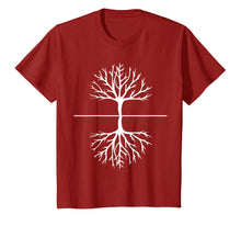 Load image into Gallery viewer, Tree and Roots T Shirt - Camping Outdoors Nature Reflection